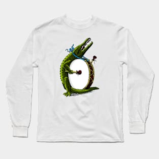 Gator with a drum plain Long Sleeve T-Shirt